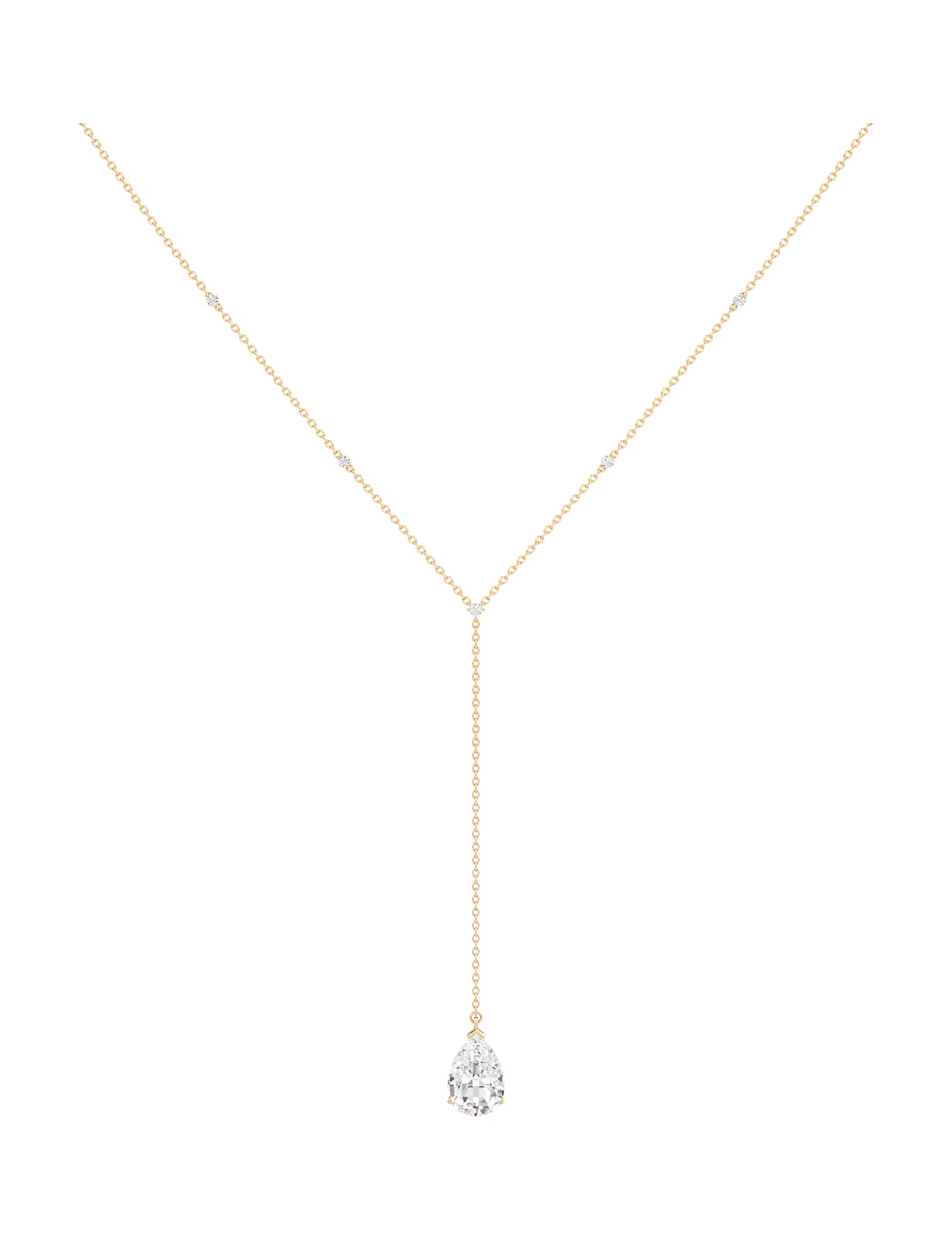 Tear Lariat Necklace